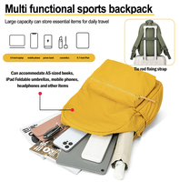 Mochila Deportiva de Moda con Cierre y Logotipo Personalizado, Impermeable, de Microfibra y Cuero Sintético, Mochila Casual Multiusos para Estudiantes