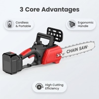 Scie à chaîne électrique sans fil industrielle à double entraînement 21V, moteur sans balais, alimentée par batterie lithium-ion, machine à couper le bois