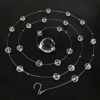 Chaîne de perles en verre transparent en acrylique pour rideau de plafond, idéale pour les décors de mariage et les entrées de maison (vente en gros)