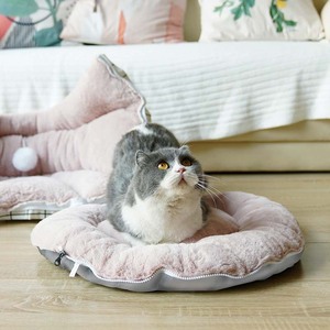 Lit-caverne en peluche pour chat avec pompon, housse amovible et lavable, nid chaud d'hiver pour chats, chatons, petits chiens, vente en gros, OEM personnalisé - Product Image 2