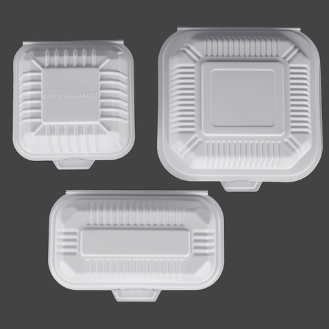 Conteneurs de nourriture en plastique avec des plateaux jetables écologiques de compartiment de couvercles