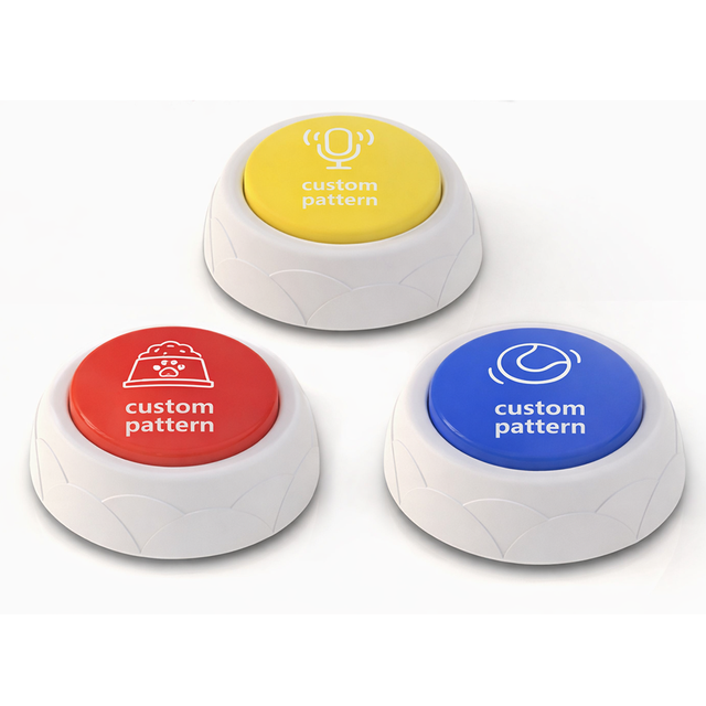 Voice Recordable Plastic Pet Talking Button with Stable Base for Dog Agility & Potty Training-Customizable Communication Toy