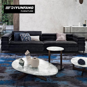 Set di divani a fila diritta di piccole dimensioni su misura italiani in tessuto nero forma rettangolare ingrandita all'ingrosso disponibile - Product Image 5