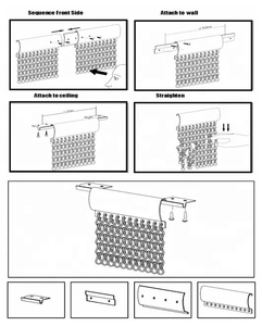 ม่านอลูมิเนียมโลหะสำหรับตกแต่งสไตล์อาร์ตเดคโคฉากกั้นห้อง<span class=keywords><strong>แมลง</strong></span>ที่กั้นแบบมีโซ่ชุบอโนไดซ์สำหรับบ้านหรือสำนักงาน - Product Image 4