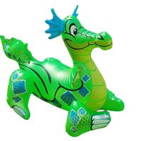 Ballon gonflable d'exercice Waterhan FTYP401JL en PVC, modèle Dragon Vert, pour enfants, 105,5 cm, capacité 20 kg+, utilisation extérieure toutes saisons
