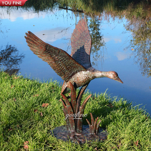 YOUFINE Statues de canards <span class=keywords><strong>en</strong></span> bronze réalistes, canards sauvages pour l'aménagement paysager des jardins et des lacs - Product Image 4
