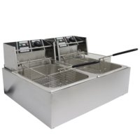 2025 Offre Spéciale Friteuse Électrique Commerciale Machine 6L + 6L Chips De Pommes De Terre Poulet Frit Machine Double Réservoir pour La Maison