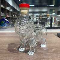 Carafe à liqueur en verre de 300 ml en forme de bouledogue français, bouteille de whisky personnalisable en forme d'animal pour bar à domicile