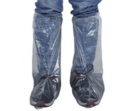 Couvre-chaussures long imperméable en plastique jetable pour hommes et femmes, blanc, expédition rapide d'usine