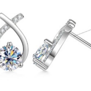 Pendientes de Moissanita VVS GRA de 1CT con Corte Redondo, Chapados en Oro de 14K, Antideslustre, Joyería Sencilla de Alta Gama - Product Image 2