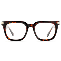 Nouvelles lunettes optiques carrées à monture complète en acétate, bois et métal pour hommes, motif uni, lunettes pour adultes, mode, usage quotidien
