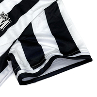 Maillot de football personnalisé Style long noir blanc bande Design classique broderie Logo chemises de football