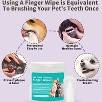 Lingettes Premium pour le Nettoyage des Dents des Animaux de Compagnie Non Irritantes Soins Buco-Dentaires pour Chiens Lingettes Humides Biodégradables Nettoyage des Doigts pour Chats et Chiens