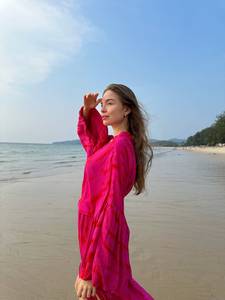 Nuevo estilo bohemio hermoso Kimono Robe Vintage verano Floral bohemio Tie Dye longitud de gran tamaño Natural vacaciones Kimono largo tejido - Product Image 5