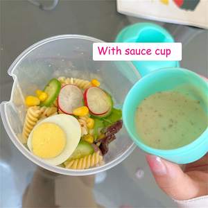 1000ml Salad Meal <span class=keywords><strong>Shaker</strong></span> Cup Conteneur à emporter de légumes frais Keep Fit Salad Cup avec fourchette et porte-vinaigrette - Product Image 4
