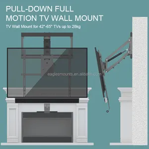 Tirer vers le haut et vers le bas mantel de cheminée à mouvement complet support de montage mural TV ascenseur cantilever