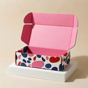 Boîtes d'expédition postales en carton ondulé recyclables à faible MOQ, personnalisables avec logo, roses, pour emballage cadeau, chaussures, vêtements, pour petites entreprises - Product Image 1