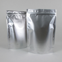 Sacs d'emballage pour vêtements en aluminium et plastique sur mesure, finition métallique argentée, avec fermeture éclair verticale
