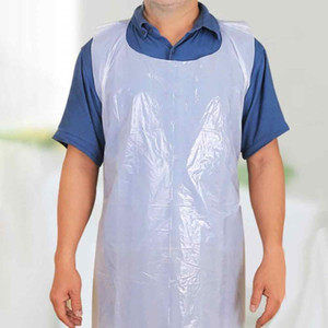 Tablier en plastique jetable, tablier en polyéthylène imperméable pour la transformation alimentaire - Product Image 4