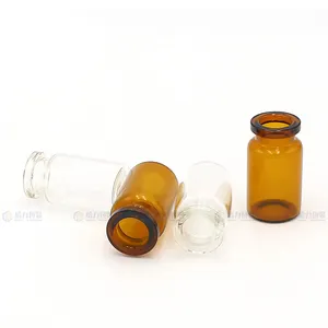 GL空透明血清安瓿瓶7毫升带翻盖和橡胶塞的玻璃小瓶