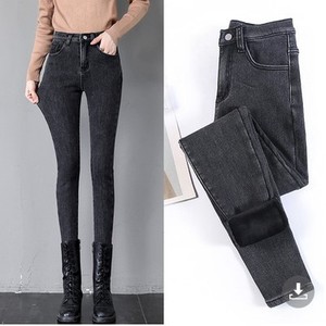 Jeans caldi invernali donna a vita alta pantaloni di <span class=keywords><strong>velluto</strong></span> Casual Jeans per donna pantaloni taglie forti 812-1627 - Product Image 4