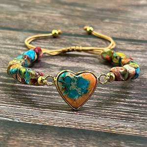 Bracelet en pierre naturelle avec perles de verre colorées, thérapie par les cristaux, choix des influenceurs professionnels, article prêt à être expédié (RTS) - Product Image 4