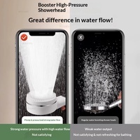 Pommeau de Douche 3 Modes Économiseur d'Eau en ABS, Design Luxe, avec Brosses Exfoliantes, Massage Relaxant, Jet Haute Pression Revitalisant