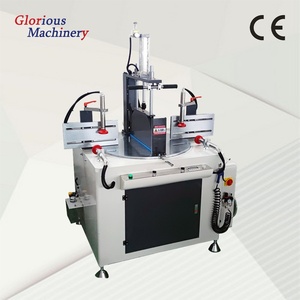 Sierra ingletadora de control PLC CNS de cabezal único para corte de puertas, máquina de fabricación de ventanas/puertas de PVC con ángulos de 45 y 90 grados - Product Image 1