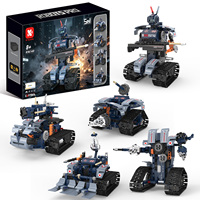 Robot RC 5 en 1, Set de Construcción de 342 Piezas, Control Remoto por Aplicación, Tanque Transformable Recargable, Bloques Educativos STEM para Niños