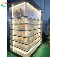 Vitrine de présentation en acier inoxydable d'usine, comptoir de rangement, magasin de détail personnalisé, armoire de présentation en métal durable en acier inoxydable
