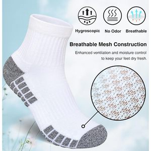 Breman Men Thick Cushioned Breathable Running <b>Knee</b> <b>Socks</b> 5 Pairs Anti Slip Seamless Sports <b>Socks</b> - Product Image 3