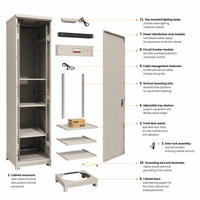 Armoire serveur 42U 19 pouces, armoire rack réseau, armoire rack serveur pour centre de données avec porte verrouillable, montage réglable