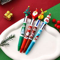 Stylo à bille 4 couleurs de style de Noël avec une largeur d'écriture de 0.5mm pour les cadeaux de bureau.