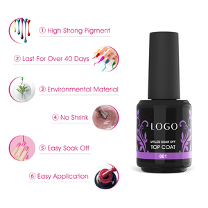 MissGel 15ml Top Coat UV Haute Brillance à Marque Privée, Brillance Longue Durée, Super Cristal, Top Coat Gel Sans Essuyage pour Ongles - Product Image 4