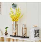 TK125 — Vase en fer blanc pour la Table à manger, modèle américain, art de décor, Vase en placage de métal doux