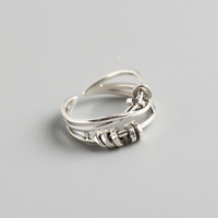 Bague pour femme en argent S925, style hip-hop personnalisé, multicouche, torsadée, dynamique, rotative, petit cercle