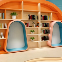 Moetry Bibliothèque en bois personnalisée en forme de germe, mobilier commercial pour librairie, école, bibliothèque, design d'étagère