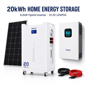 Batterie onduleur empilable 20 kWh pour appareils électroménagers 51,2 V 400 Ah LiFePO4 6,2 kW Hybride avec BMS intelligent CAN/WiFi RS485 et surveillance 8000 cycles - Product Image 1