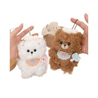 Porte-clés en peluche ours chef de dessin animé mignon, pendentif de sac à dos pour couple et meilleurs amis, petite poupée cadeau en gros