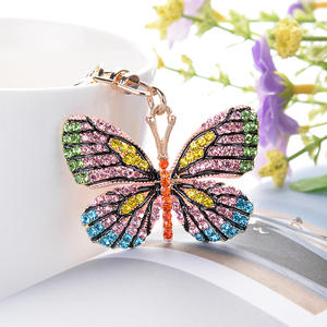 Lilangda Crystal Butterfly Keychain Glittering Full Rhinestone Alloy Key Chain Women Girl Car Bag Accessories Fashion Key <b>Ring</b> - Product Image 5