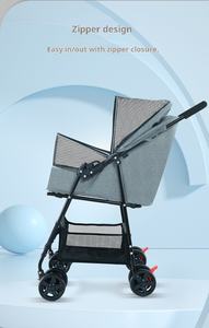 高品質で安全な折りたたみ式4輪ペット用ベビーカー、高級屋外防水、洗える、耐久性、防風、航空機対応 - Product Image 4