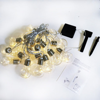 Guirlande lumineuse solaire à LED G50 Edison, ampoules transparentes en forme de boule, fil de cuivre, décoration de jardin, patio, camping, Noël