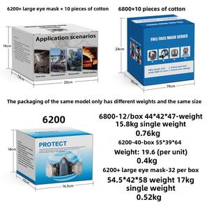 Masque à gaz demi-<span class=keywords><strong>visage</strong></span> en caoutchouc 6200 réutilisable et lavable avec double filtre pour la peinture au pistolet, la sécurité industrielle et automobile - Product Image 2