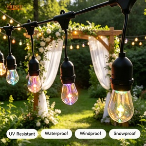 <span class=keywords><strong>Guirnalda</strong></span> de Luces LED Solares Impermeables IP65, Blanco Cálido 2700K, para Exteriores, Patio, Sillas y Paredes, Decoración de Fiesta con Intensidad Regulable - Product Image 2