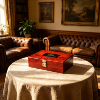 Boîte cadeau en bois brillant avec doublure en velours, plateau de présentation en acrylique, quincaillerie métallique, logo personnalisé pour le stockage de concombres de mer séchés, emballage cadeau