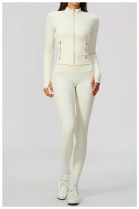 Vêtements de sport pour femmes : Ensemble de yoga 5 pièces comprenant des vestes de yoga ajustées, des <span class=keywords><strong>leggings</strong></span> de sport gainants anti-transparence, un soutien-gorge de yoga anti-transparence et des <span class=keywords><strong>pantalons</strong></span> de sport à jambes larges - Product Image 6