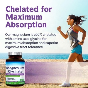 Hot Sale in Stock Magnesium Glycinate 500mg <strong>Supplement</strong> 120 Vegetarian Capsules Chelated for High Absorption - Product Image 2