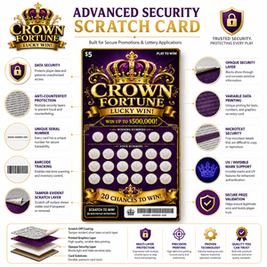 Cartes à gratter personnalisées imprimées, billets de loterie sécurisés, données variables, code QR, code-barres, carte à gratter anti-contrefaçon - Product Image 3