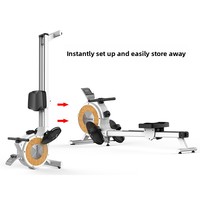 Máquina de Remo Magnética para el Hogar, Entrenador de Fitness Aeróbico Interior, Máquina de Remo Inteligente Plegable, Ejercicio para Quemar Grasa