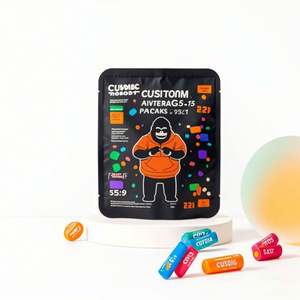 Custom Printed 1g Mini Zipper <b>Bag</b> Smell Proof Moisture for Pre-Roll Wraps Packaging Lay-Flat 3 Side Seal Mylar Food Pet Food - Product Image 5